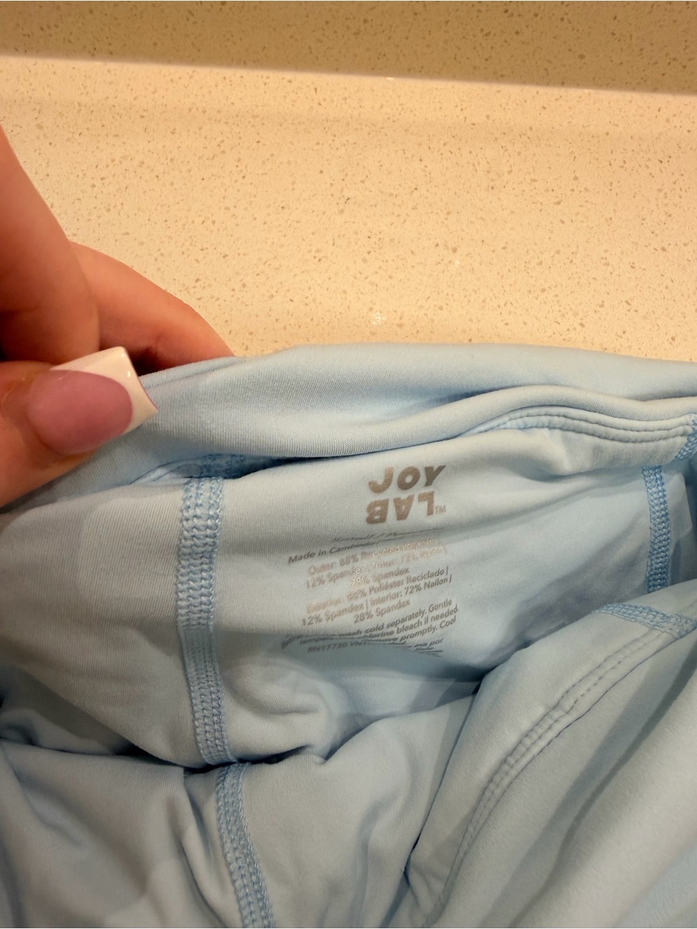 JoyLab Light Blue Fold-Over Waist Athletic Shorts - Picture 2 of 8